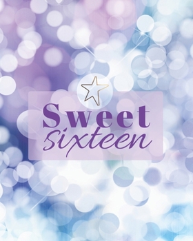 Paperback Sweet Sixteen: Guest book - Sweet 16 party book - Birthday Celebration - Purple blue and white cover - Party Guestbook for Guests to Book