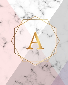 A: Initial Gift Luxury Marble Pink Purple Faux Gold Print Notebook (Initial Marble Notebooks)