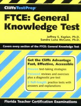 Paperback Cliffstestprep FTCE: General Knowledge Test (Cliffsnotes Testprep) Book
