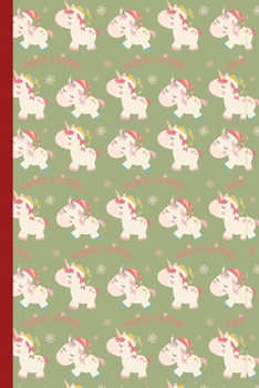 Blank Lined Notebook Journal For Christmas: Medium Ruled Book for Children, Teens and Adults - Xmas Unicorn Paper (College Ruled Line Paper)