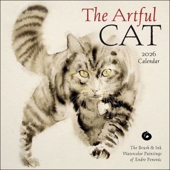 Calendar The Artful Cat 2026 Wall Calendar: Brush & Ink Watercolor Paintings Book