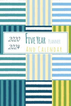 2020-2024 Five Year Planner And Calendar: 5 Year Pocket Monthly Schedule Organizer, 60 Month Calendar with Holidays, Line Color