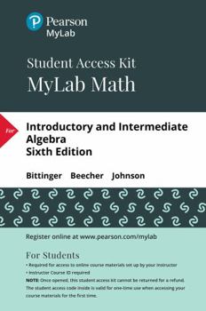 Misc. Mylab Math with Pearson Etext Access Code (24 Months) for Introductory and Intermediate Algebra Book