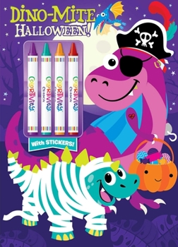 Paperback Dino-Mite Halloween: Colortivity with Big Crayons and Stickers Book