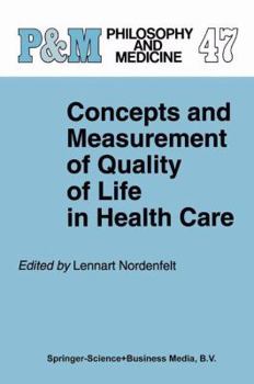 Paperback Concepts and Measurement of Quality of Life in Health Care Book