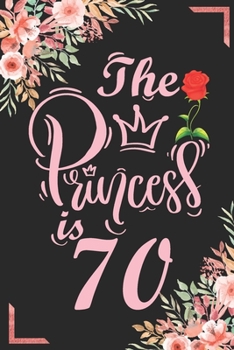 The Princess Is 70: 70th Birthday & Anniversary Notebook Flower Wide Ruled Lined Journal 6x9 Inch ( Legal ruled ) Family Gift Idea Mom Dad or Kids in Holidays - Marble & Red Love Flowers Cover