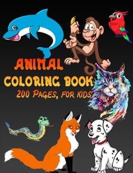 Paperback Animal Coloring Book: 200 Pages, for Kids Book