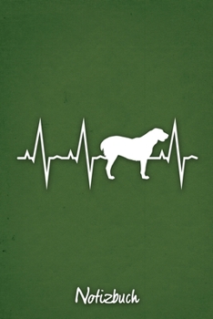 Notizbuch: Grünes Punktraster Alabai Herzschlag Hunde Notizheft ca DIN A5 weiß punktiert 110 Seiten (German Edition)