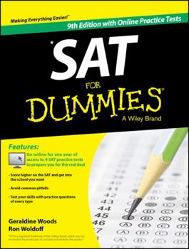 Paperback SAT for Dummies: Book + 4 Practice Tests Online [With Online Practice Test] Book