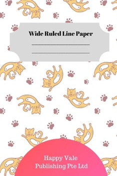 Paperback Cute Cat Theme Wide Ruled Line Paper Book