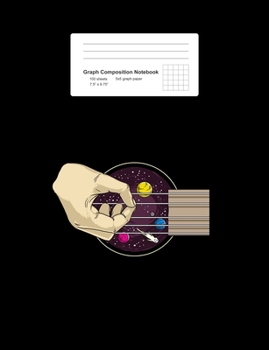 Paperback Graph Composition Notebook: Guitar Sound Space Planets Funny Galaxy Music Guitarist Gift - Black Math, Physics, Science Exercise Book - 5x5 Graph Book