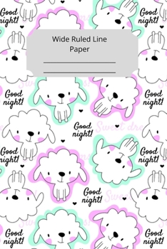 Paperback Cute Baby Goat Theme Wide Ruled Line Paper Book