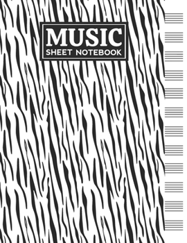 Paperback Music Sheet Notebook: Blank Staff Manuscript Paper with Tiger Skin Themed Cover Design Book