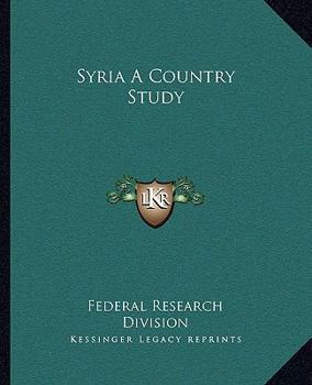 Paperback Syria A Country Study Book