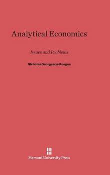 Hardcover Analytical Economics: Issues and Problems Book