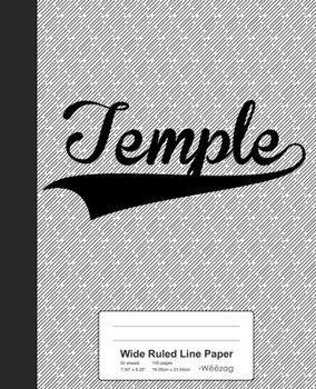 Paperback Wide Ruled Line Paper: TEMPLE Notebook Book