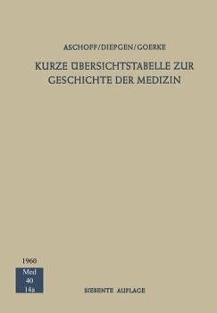 Paperback Kurze Übersichtstabelle Zur Geschichte Der Medizin [German] Book