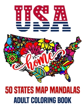 Paperback USA 50 States Map Mandalas: Adult Coloring Book