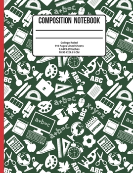 Paperback Composition Notebook College Ruled: School 110 Pages Book