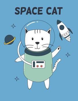 Paperback Space cat: Space cat on blue cover and Dot Graph Line Sketch pages, Extra large (8.5 x 11) inches, 110 pages, White paper, Sketch Book