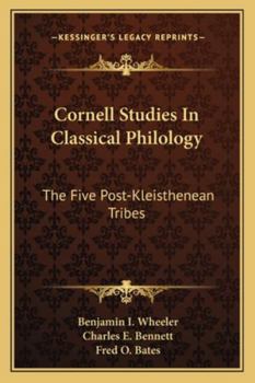 Paperback Cornell Studies In Classical Philology: The Five Post-Kleisthenean Tribes Book