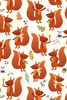 Notes: A Blank Dot Grid Notebook with Red Squirrel Party Pattern Cover Art