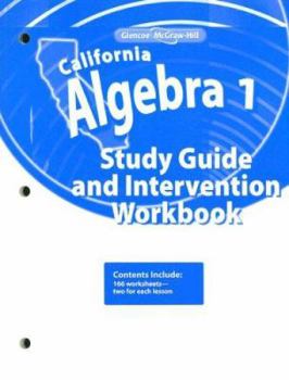 Paperback California Algebra 1 Study Guide and Intervention Workbook Book