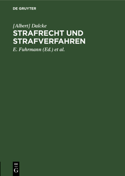 Hardcover Strafrecht Und Strafverfahren: 3. Nachtrag Zur 35. Auflage / Januar 1952 [German] Book