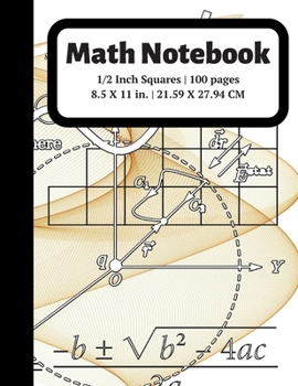 Paperback Math Notebook: 1/2 inch Square Graph Paper for Students and Kids, 100 Sheets (Large, 8.5 x 11) Book