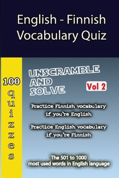 Paperback English - Finnish Vocabulary Quiz - Match the Words - Volume 2 Book