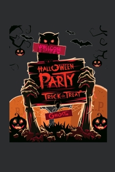 Welcome Halloween Party Trick Or Treat Ghost: Blank Lined Halloween Gift Notebook, 6 x 9, 120 White Color Pages, Matte Finish Cover