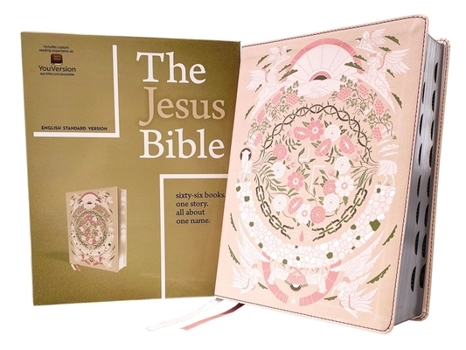 Imitation Leather The Jesus Bible Artist Edition, Esv, (with Thumb Tabs to Help Locate the Books of the Bible), Leathersoft, Peach Floral, Thumb Indexed Book