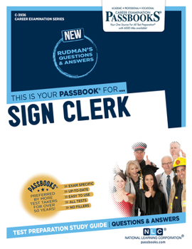Paperback Sign Clerk (C-3936): Passbooks Study Guide Volume 3936 Book