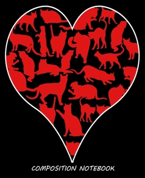 Paperback Composition Notebook: Cat Heart Mom Dad Owner Siamese Sphynx Valentines Day Composition Notebook 100 Wide Ruled Pages Journal Diary Book