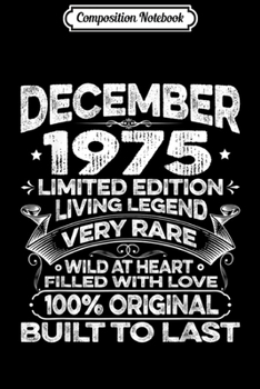 Composition Notebook: 44th Birthday Gifts Vintage Born In December 1975 44 Yrs Old  Journal/Notebook Blank Lined Ruled 6x9 100 Pages