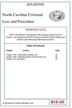 Paperback North Carolina Criminal Law and Procedure-Pamphlet 55 Book