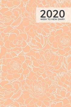 Paperback 2020 Week To View Diary: Orange floral themed diary with week to view and month to view planners. Includes habit tracking and goal management. Book