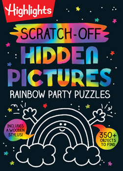 Spiral-bound Scratch-Off Hidden Pictures Rainbow Party Puzzles: Over 350 Colorful Objects to Find in This Rainbow Puzzle Book for Kids Ages 6-9 Book