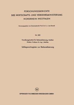 Paperback Schlagwortregister Zur Rationalisierung [German] Book