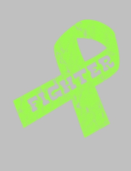 Paperback Fighter: Lime Green Ribbon Awareness Notebook 7.44" x 9.69" Lined Journal 120 pages Book