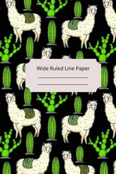 Paperback Baby Alpaca Theme Wide Ruled Line Paper Book