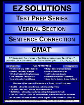 Paperback EZ Solutions - Test Prep Series - Verbal Section - Sentence Correction - GMAT (Edition: Updated. Version: Revised. 2015) (EZ Test Prep Series) Book