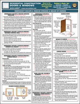 Pamphlet Residential Construction Doors & Windows Quick-Card Based on 2018 IRC Book