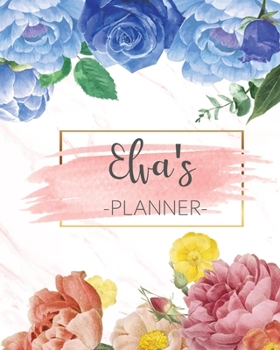 Paperback Elva's Planner: Monthly Planner 3 Years January - December 2020-2022 - Monthly View - Calendar Views Floral Cover - Sunday start Book