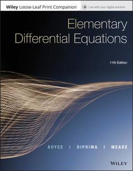 Loose Leaf Elementary Differential Equations Book