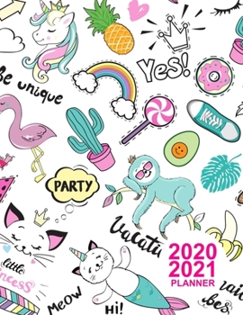 Paperback 2020 2021 Planner: Simple Colorful Design Book, 8.5" x 11" Two Year 2020-2021 Calendar Planner, Monthly Schedule Organizer (24 Months Act Book