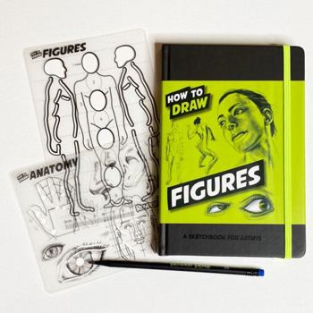 Hardcover How to Draw FIGURES Sketchbook & Stencils SET Book