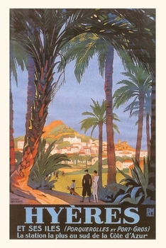 Paperback Vintage Journal Hyeres Travel Poster Book