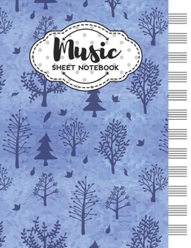 Paperback Music Sheet Notebook: Blank Staff Manuscript Paper with Unique Watercolor Themed Cover Design Book