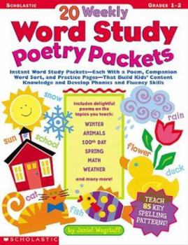 Paperback 20 Weekly Word Study Poetry Packets: Grades 1-2 Book
